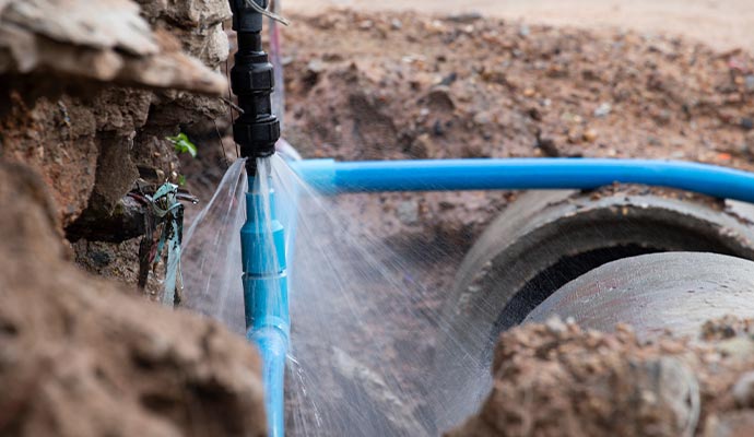 Water pipe break restoration service
